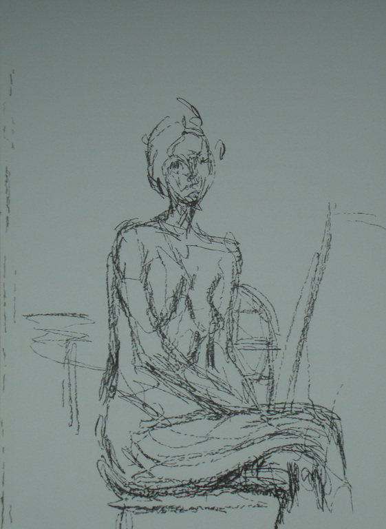 Alberto Giacometti: originele litho: model, zittend kopen? Bied vanaf 1!