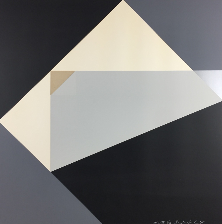 Christa van Santen, zeefdruk/collage, 'Serie III', 1995 verkocht voor € 35!