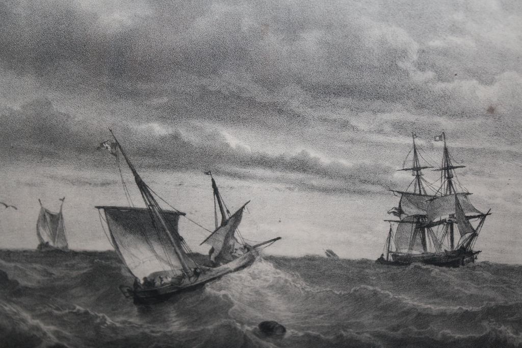 SCHEPEN OP WOESTE ZEE van LOUIS MEIJER staalgravure kopen? Bied vanaf 1!