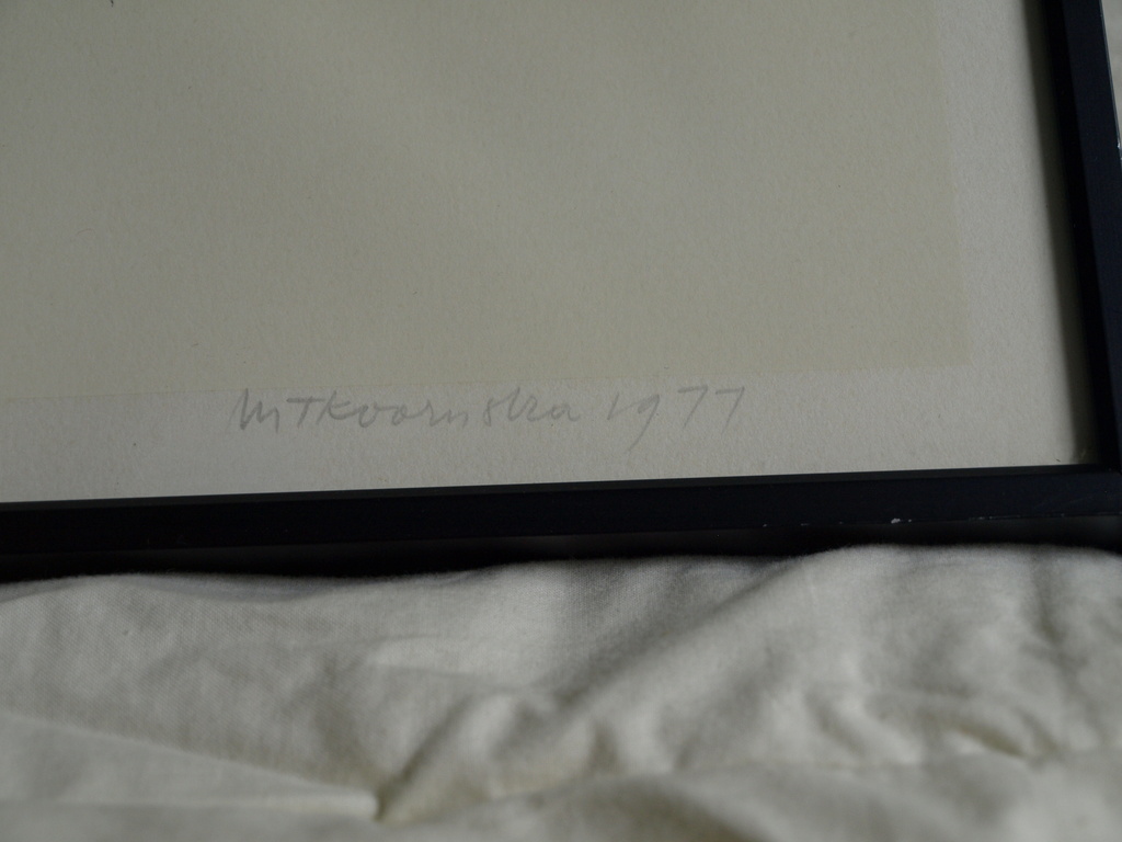 Metten Koornstra : Litho – Man met meisje – gesigneerd en ingelijst - 1977 kopen? Bied vanaf 1!