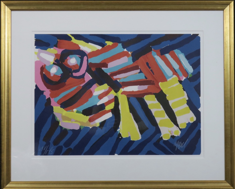 Karel Appel: Zeefdruk, Head like an animal - Ingelijst (Groot) kopen? Bied vanaf 500!
