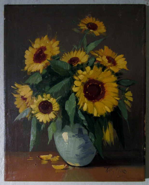 Tilly Moes (1899-1979) - olieverf Zonnebloemen - 50x40 cm kopen? Bied vanaf 40!