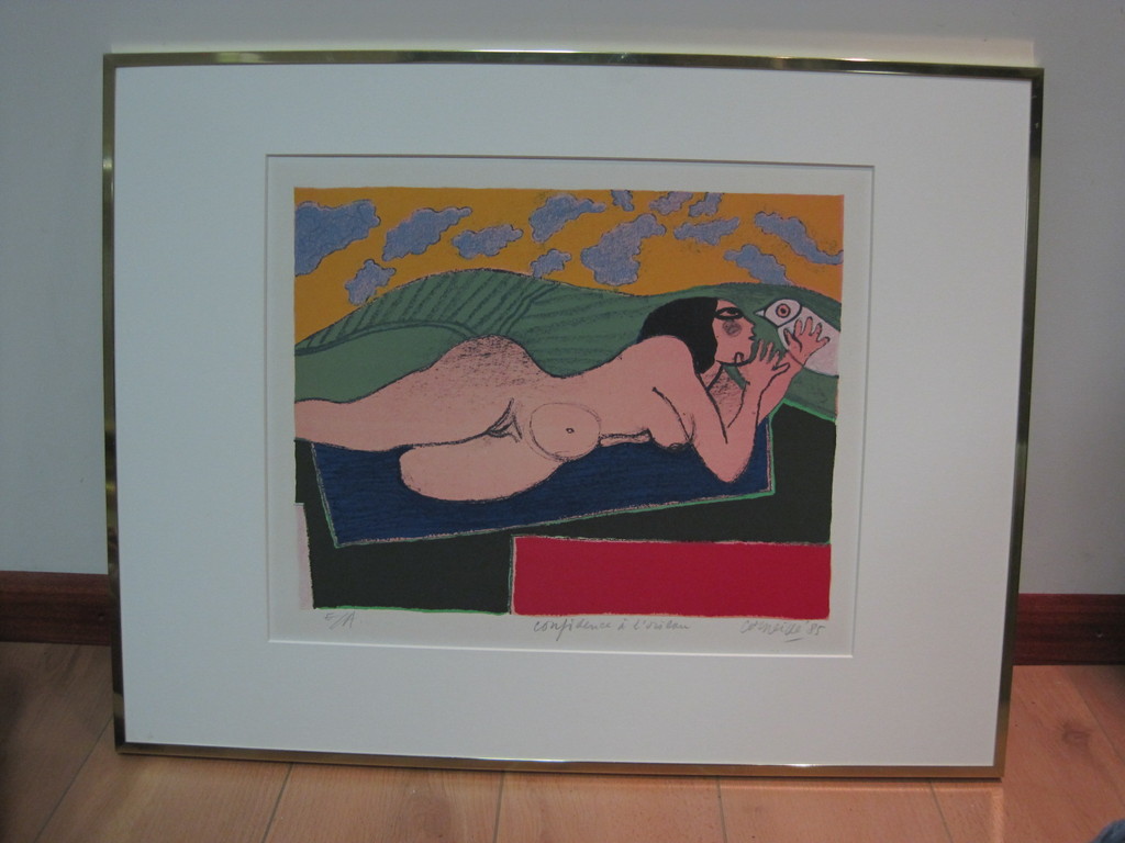 Corneille 1922-2010 Cobra litho "confidence a l'oiseau 1985 gesigneerd  kopen? Bied vanaf 1!