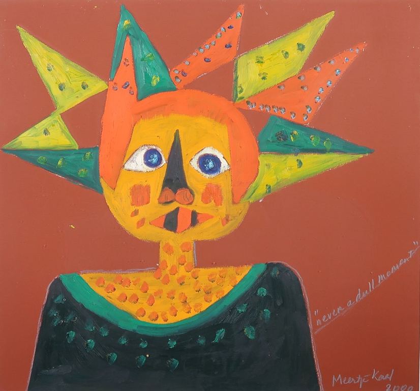 Meertje Kaal: Olieverf op karton, Never a dull moment - Ingelijst kopen? Bied vanaf 1!