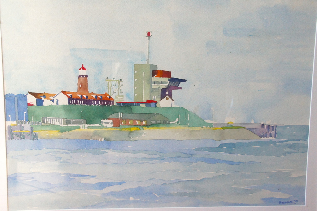 Beumer Ron - Havenhoofd van IJmuiden - aquarel verkocht voor € 65!