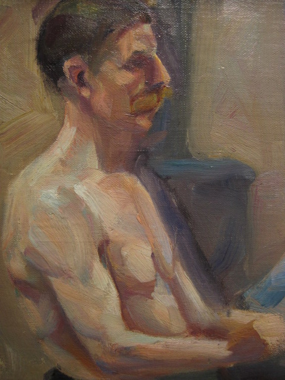 Toon Pluijmers 1910-1967 olieverf "mannelijk naakt " omstreeks 1930 kopen? Bied vanaf 1!