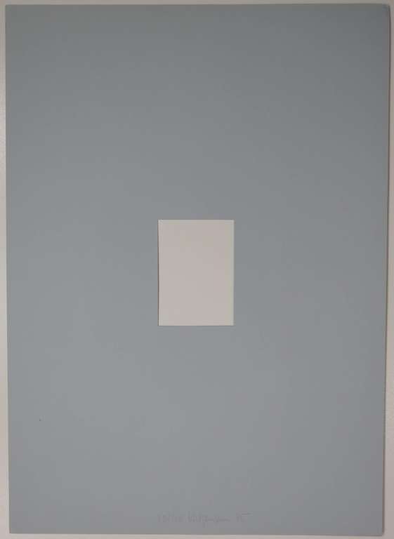 Ewert Hilgemann: Lichtblauw blad met uitgesneden rechthoek verkocht voor € 70!