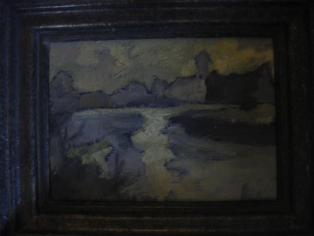 Klein olieverfje op board - Landschap door Henriëtte Pessers kopen? Bied vanaf 1!