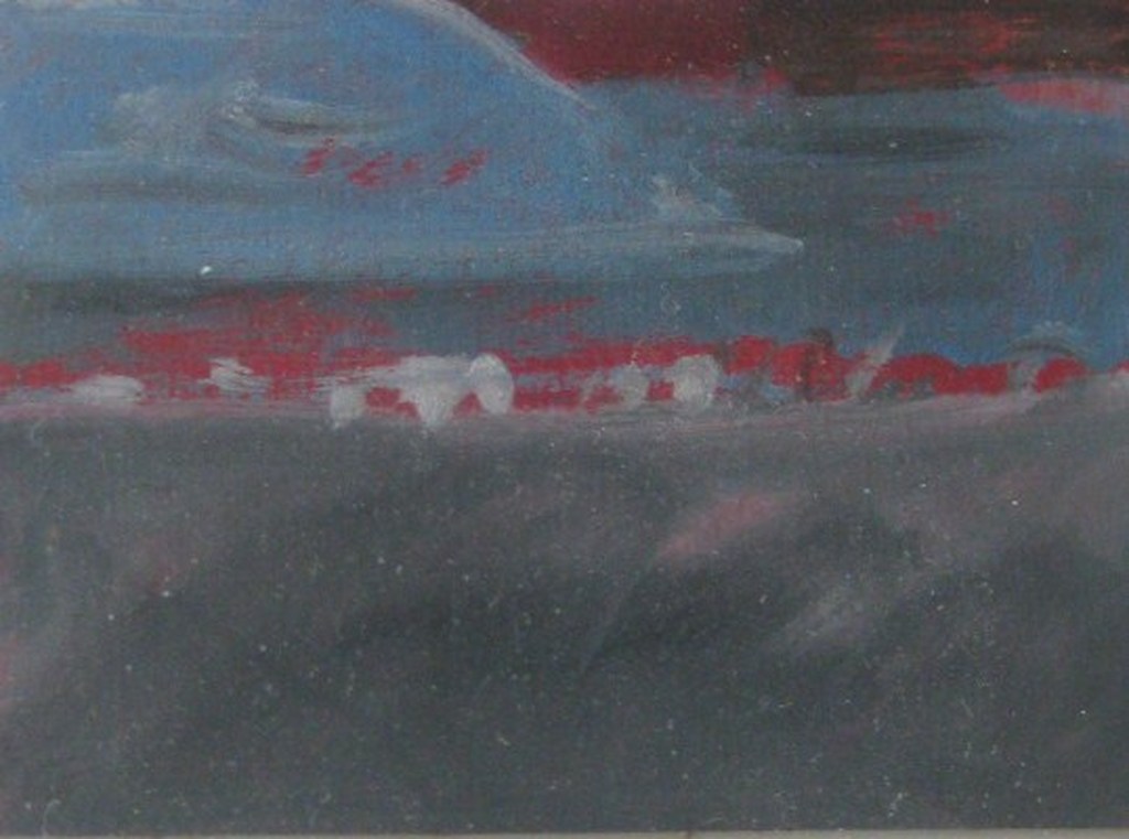 Edith Cahn - landschap op papier - netjes ingelijst - 1980 verkocht voor € 55!