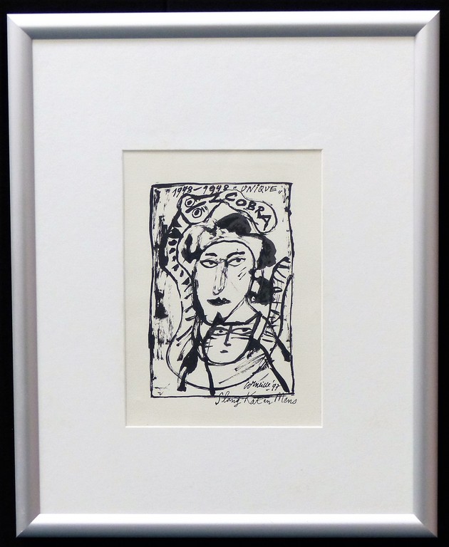 Corneille,Cobra groep,Slang Kat en Mens,Zeefdruk, Drukgesigneerd  zeefdruk, verkocht voor € 50!