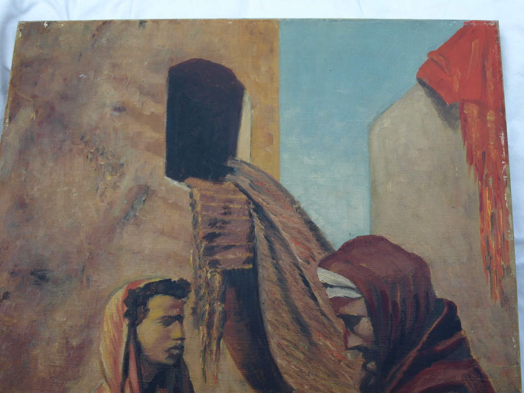 Gesigneerd ‘Max’ : Olieverf op doek – Oriëntaalse voorstelling – 60 x 40 cm  kopen? Bied vanaf 1!