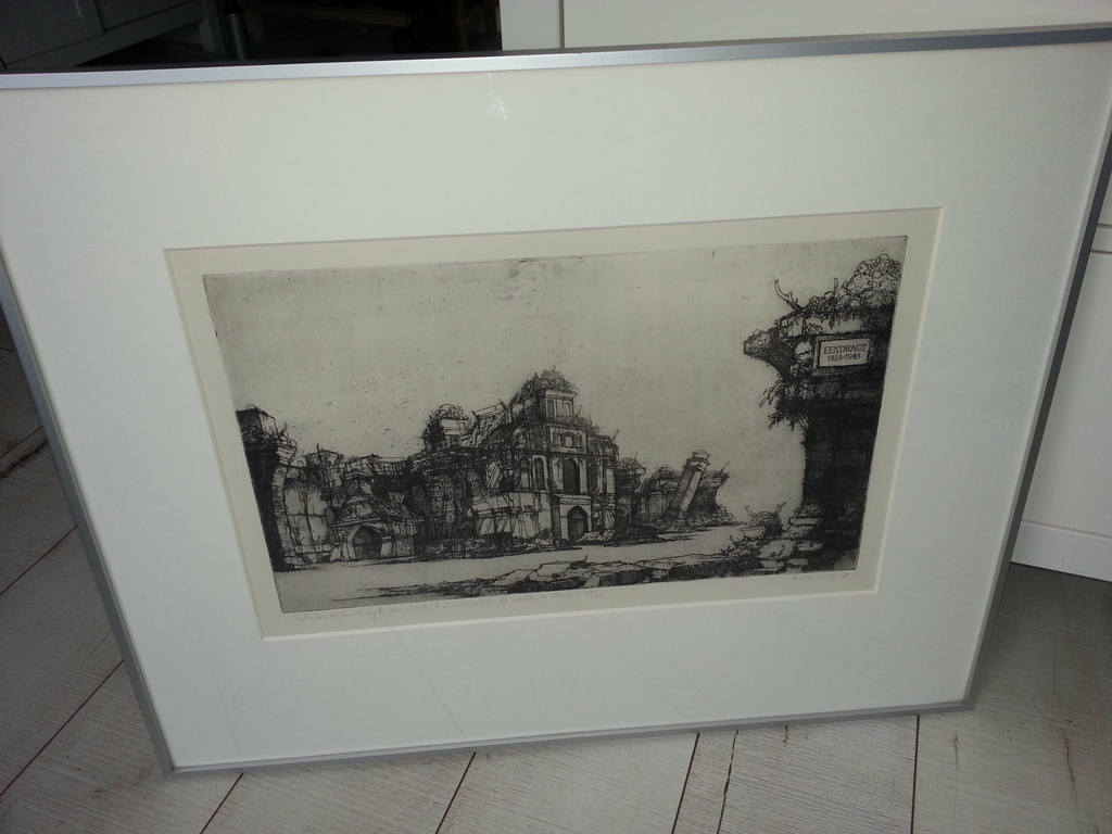 Dirkje Kuik - ets 35/100, gesigneerd, getiteld en gedat. '83 (ingelijst) verkocht voor € 99!