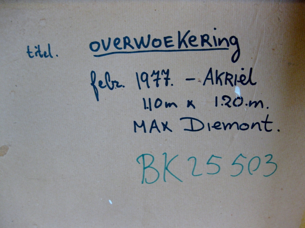 Max Diemont (1946-1998) - Zeer groot werk op paneel kopen? Bied vanaf 1!