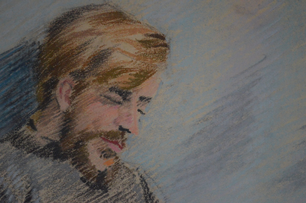 Lezende man - Jan Kotting  - pastel/krijt  6.2.1968Het kopen? Bied vanaf 1!