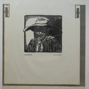 Gerard P.L. Hilhorst - Houtsnede uit Wendingen 1919, Schaapherder kopen? Bied vanaf 10!