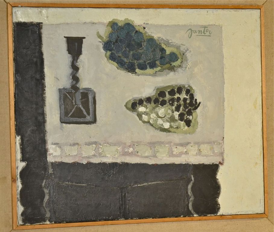 Jean Zanter: Olieverfschilderij. Stilleven op tafel verkocht voor € 100!