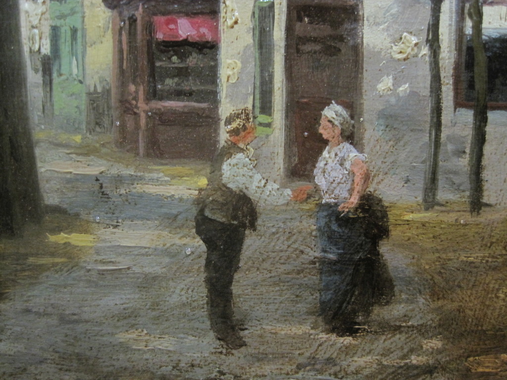 Johan Gerstenhauer Zimmerman  - olieverf ca. 1900  "Hollands dorpsgezicht"  kopen? Bied vanaf 1!