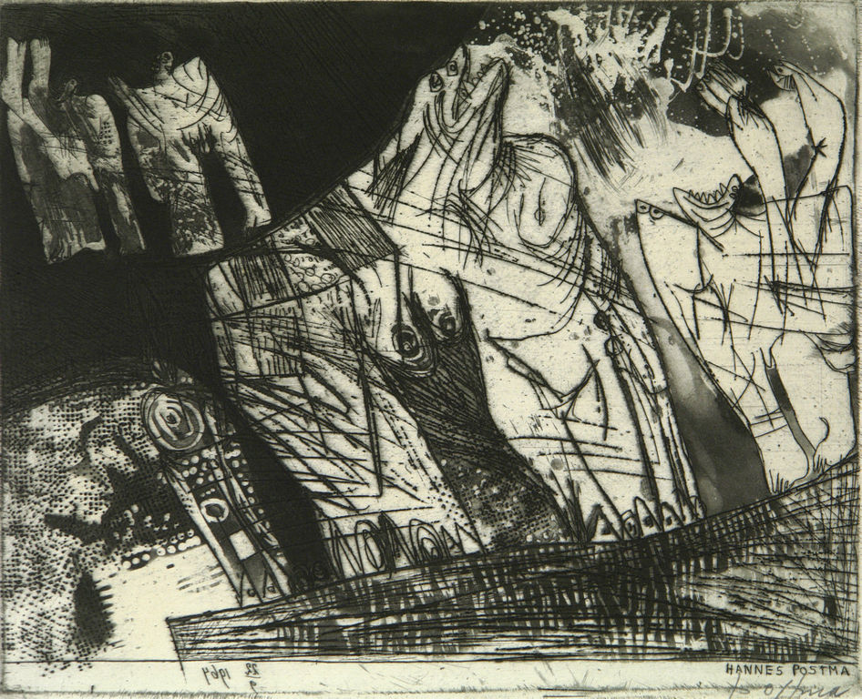 Hannes Postma - Ets/Aquatint - Z.T. verkocht voor € 75!
