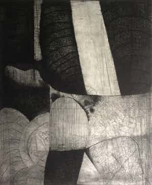 Guillaume Le Roy - Guillaume Le Roy: grote ets, Compositie 3, 1967. verkocht voor € 10!