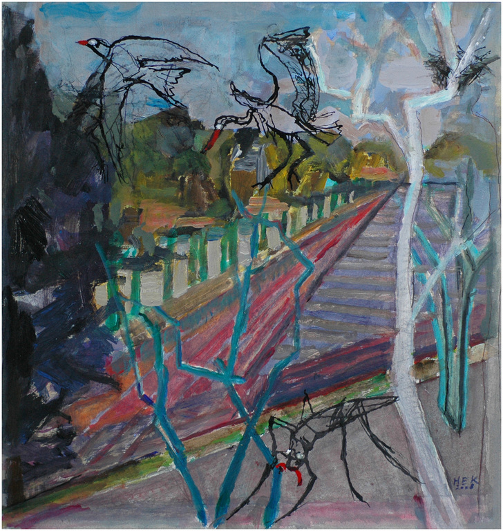 Hans Ebeling Koning, gemengde techniek op papier. verkocht voor € 50!