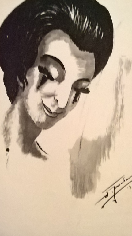 Willem Jurcka, tekening, portret vrouw verkocht voor € 70!