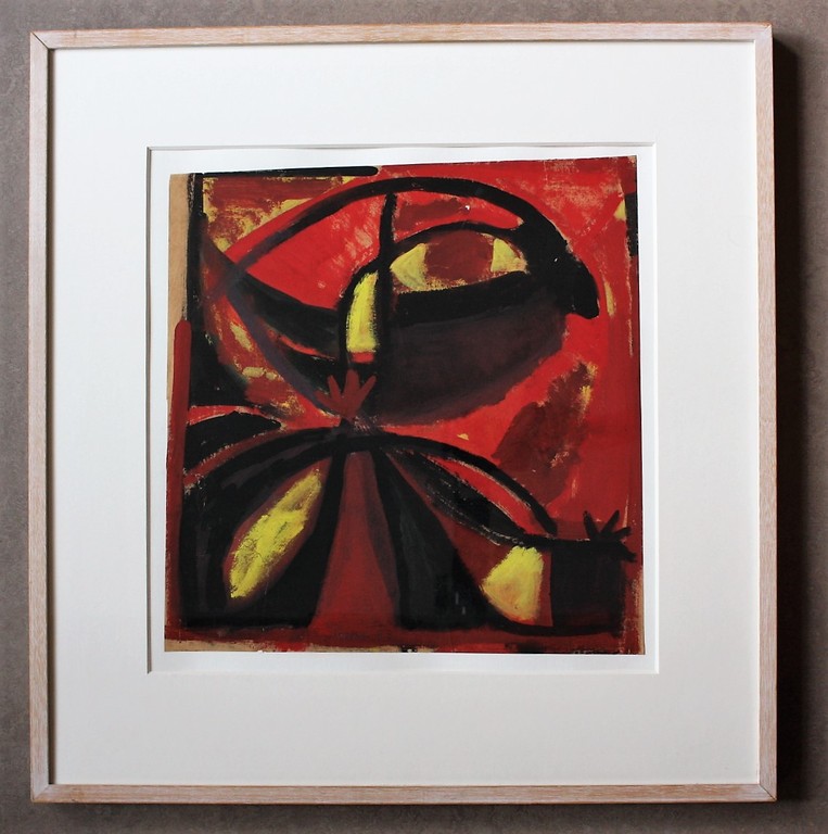Ernst Vijlbrief (1934-2010) gouache op papier, abstracte compositie  kopen? Bied vanaf 100!