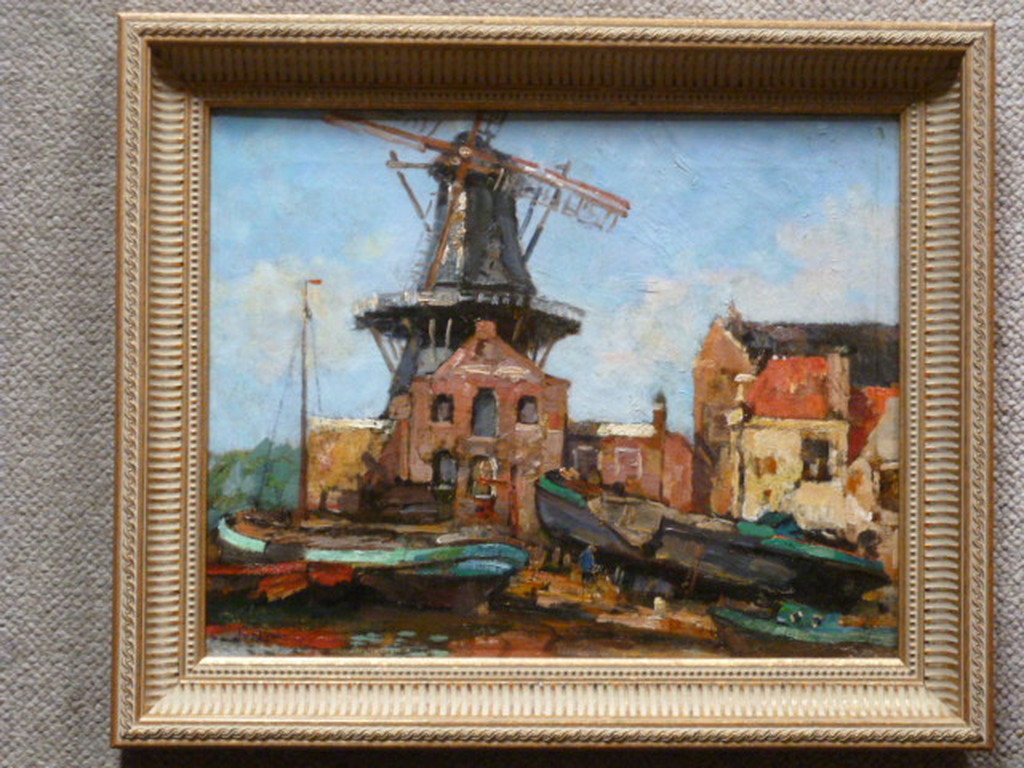 Jan van der Linde - olieverf - Molen  kopen? Bied vanaf 345!