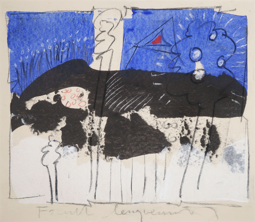 Frank Lengvenius: Gouache en Krijt op papier, Z.T. kopen? Bied vanaf 1!