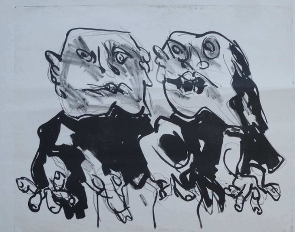 Jan Sierhuis, oude litho, 1965,handgesigneerd kopen? Bied vanaf 1!