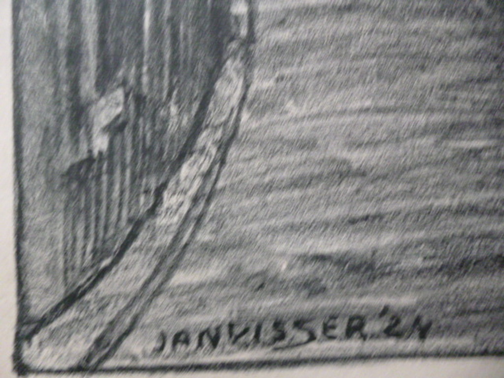 Jan Visser - litho - Trompetsteeg Arnhem kopen? Bied vanaf 25!