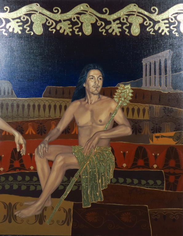 Valentin Bakardjiev: Olieverf en bladgoud op doek, Dionisius (Groot) kopen? Bied vanaf 300!