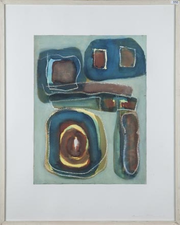 Mariza Onderwater: verf op papier, abstractie kopen? Bied vanaf 75!