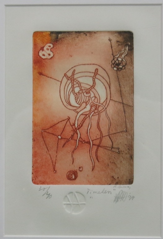 Ad Arma: Ets, Timeless - Ingelijst verkocht voor € 35!