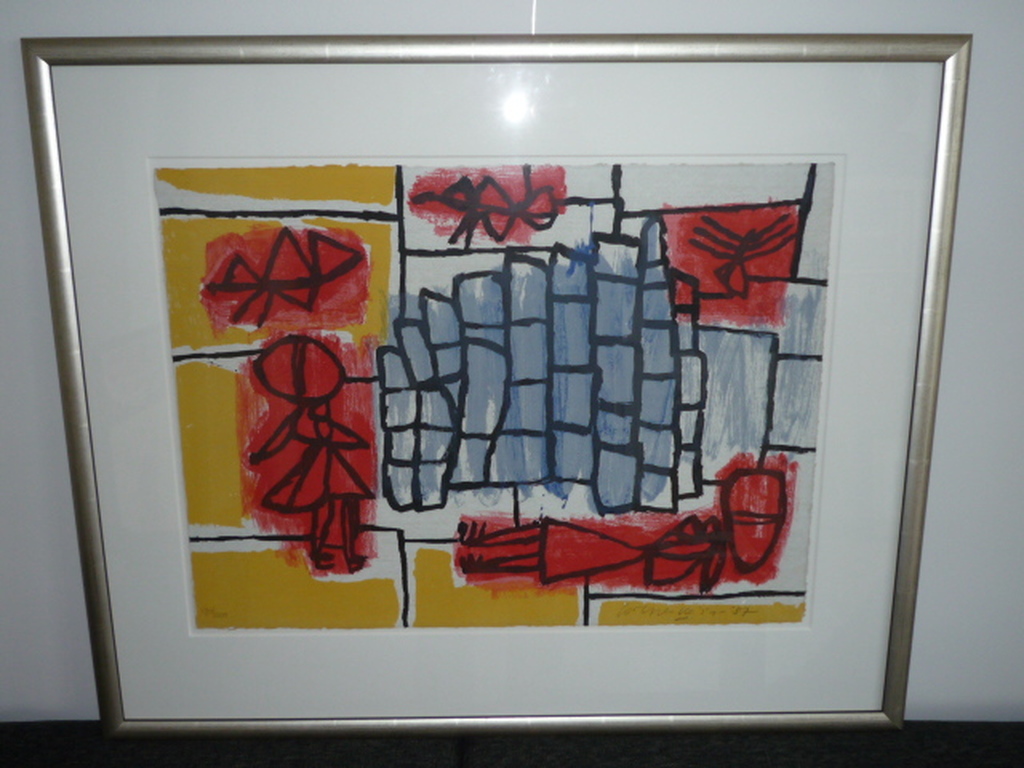 Corneille - Corneille, Colourful Wall 1987, zeefdruk , 170/200