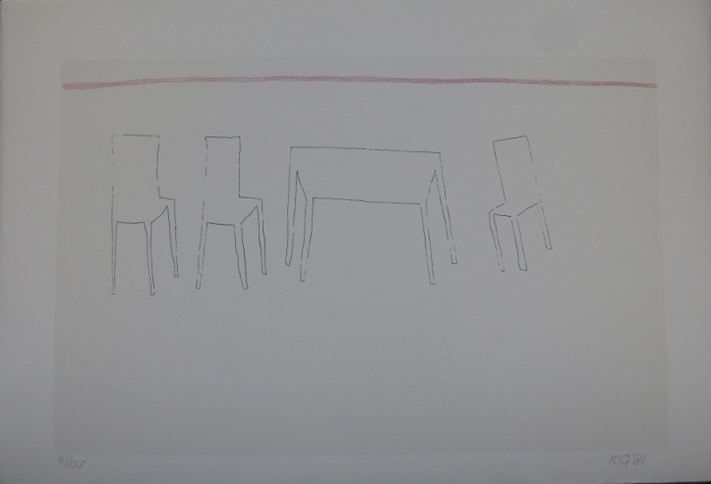 Klaas Gubbels, zeefdruk: Verlegen schaduwen 2, handgesigneerd en genummerd kopen? Bied vanaf 125!