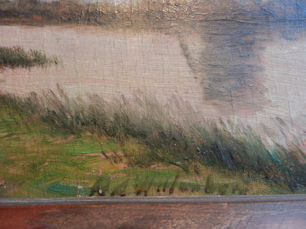 H.A.WILLENBORG   POLDERLANDSCHAP Olieverf op paneel in houten baklijst CA 1920 kopen? Bied vanaf 50!