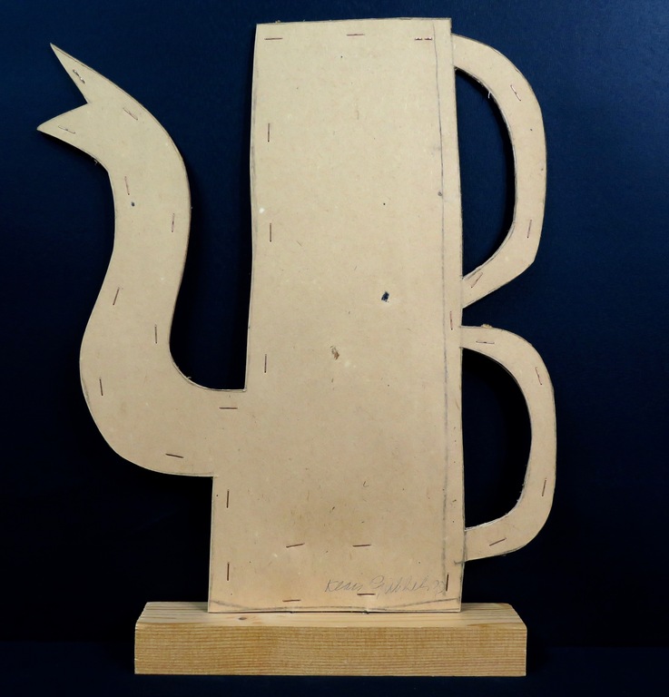 Klaas Gubbels: Gesigneerde kan van karton met 2 handvatten verkocht voor € 291!