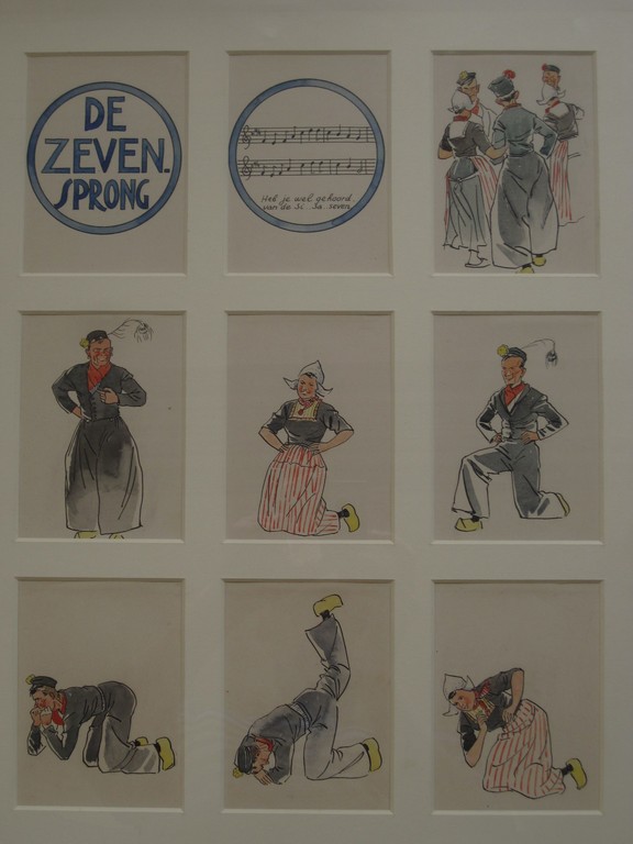 toegeschr. W. Sluiter "Volendam volksdansen" aquarel op papier  kopen? Bied vanaf 1!