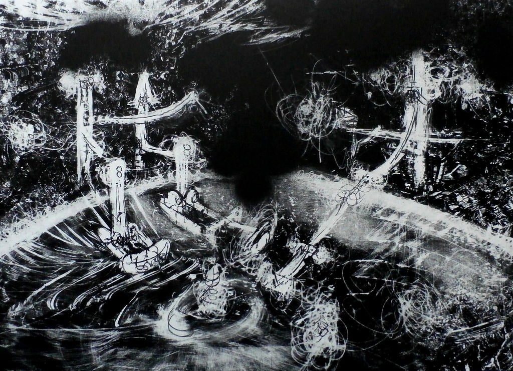 Robert Matta - Litho: L'acque dell'Arno 3 - 1970 verkocht voor € 200!