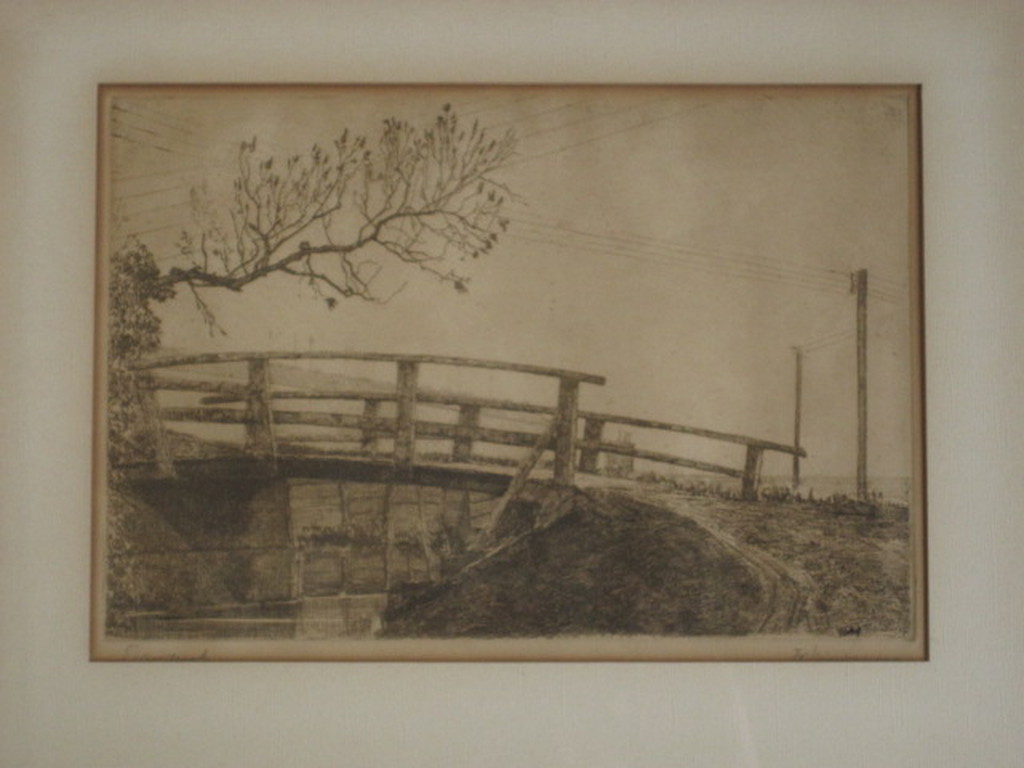 Fraaie Ets Nieuwe Haagse School Willem Minderman 1910-1985 gesigneerd  kopen? Bied vanaf 1!