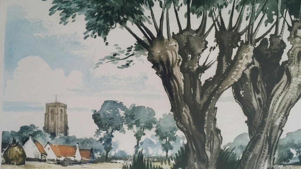 Roger Hebbelinck, Kleurenets, Dorpsgezicht - Villages en Flandres. kopen? Bied vanaf 35!