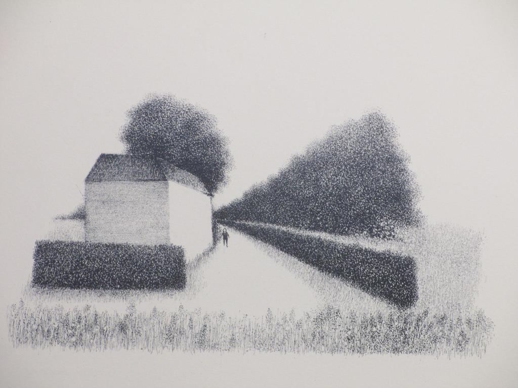 Metten Koornstra, Meisje bij verlaten huis, Litho 1972 kopen? Bied vanaf 65!