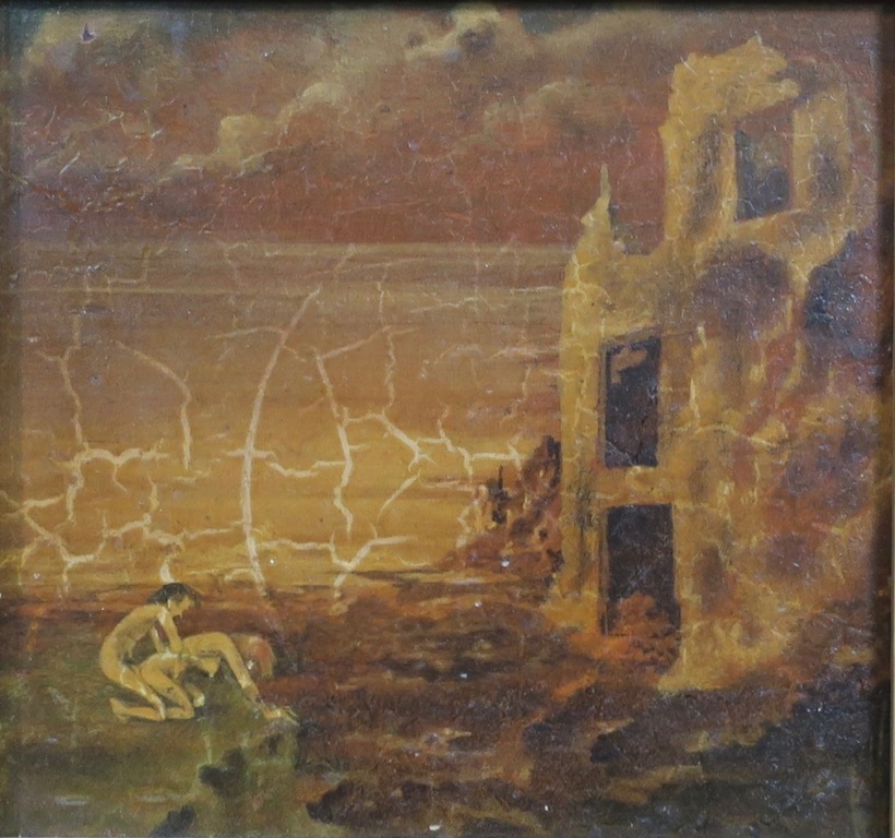 Melle Oldeboerrigter: Olieverf op paneel, Paring - Ingelijst verkocht voor € 605!