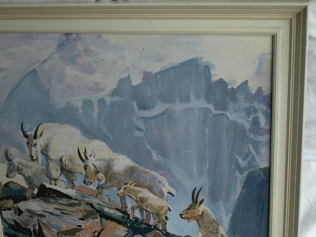 Onbekende kunstenaar : Olieverf op karton, Berglandschap – ingelijst  kopen? Bied vanaf 1!