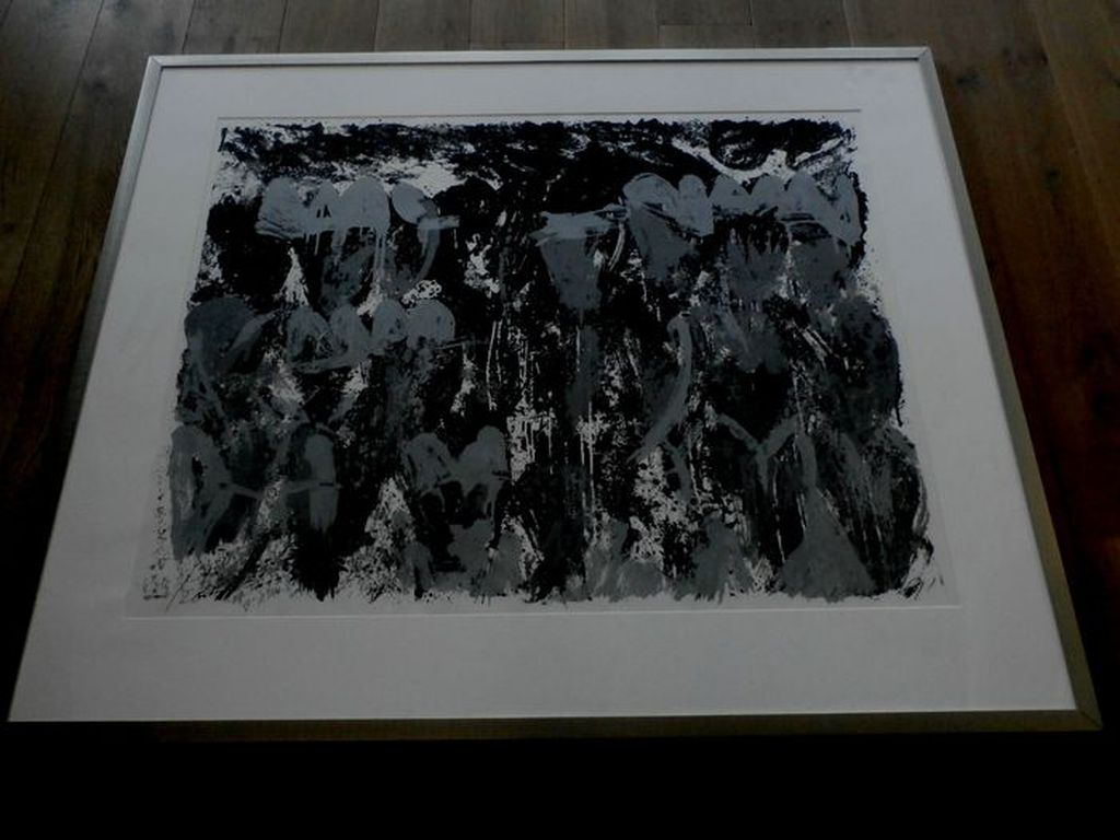 Jan Cremer - zeefdruk: Blacks (zwarte tulpen) - zeer groot-- 1991- ingelijst kopen? Bied vanaf 850!