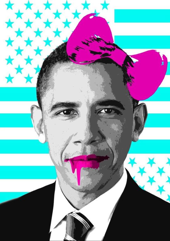 DEATH NYC - Large Print Painting "Obama Pink" Signed Numbered with COA kopen? Bied vanaf 1!