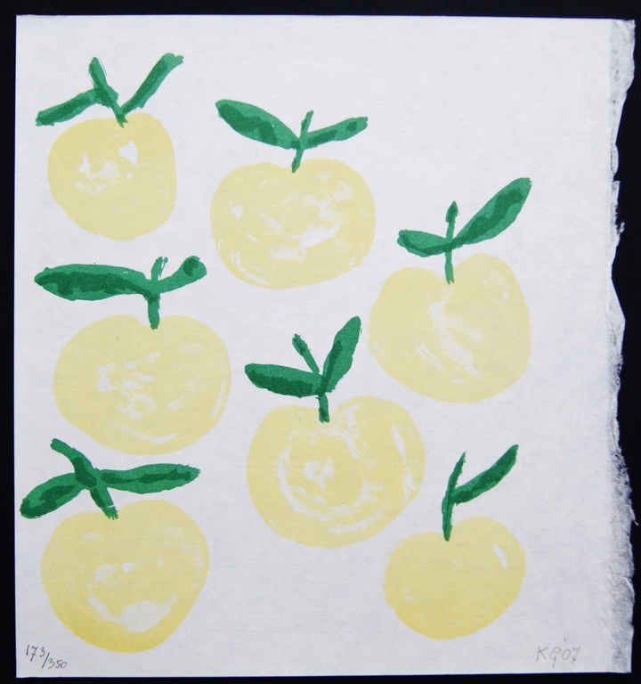 Klaas Gubbels litho 'Appels' op handgeschept papier - 2007 kopen? Bied vanaf 145!