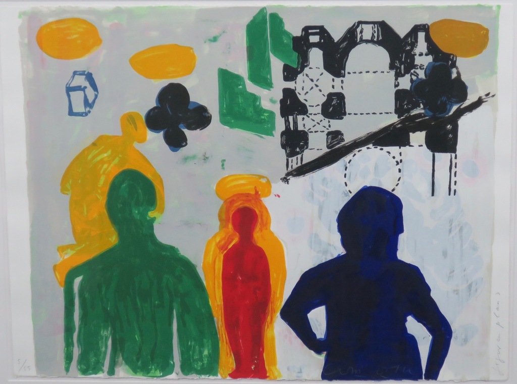 Cees Dolk: Zeefdruk, Figurenplan 3 -Ingelijst kopen? Bied vanaf 40!