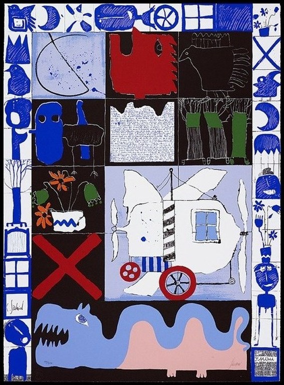 Christian Silvain: Zeefdruk, Vol de Nuit (Groot) verkocht voor € 80!