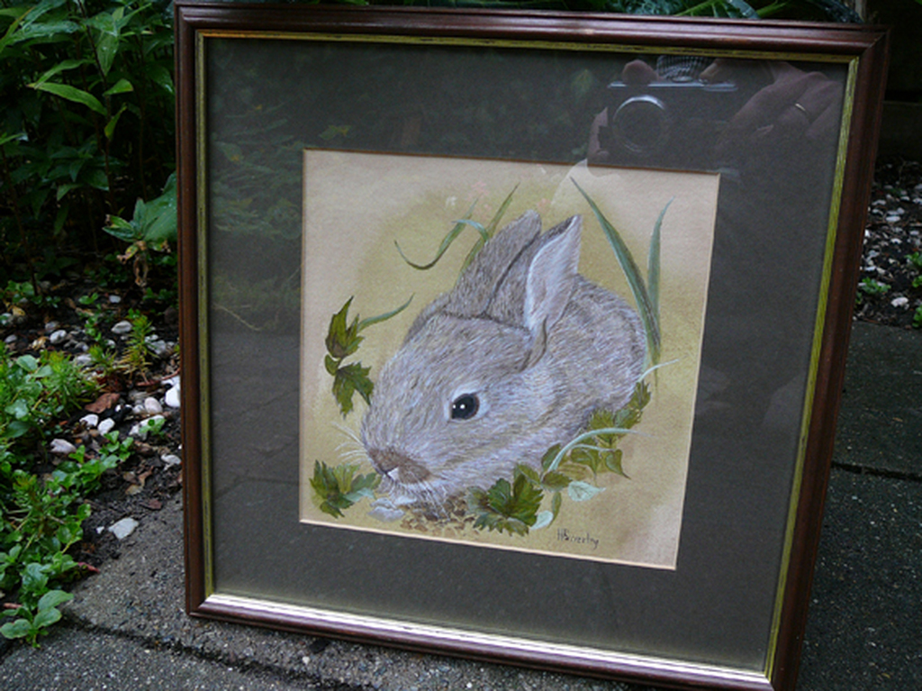 H. Brierley: Rabbit in the Wood -aquarel- kopen? Bied vanaf 25!